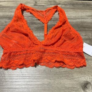 Auden XS orange unlined racer back bralette